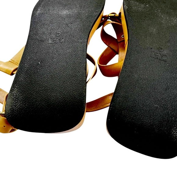 New ZARA Leather Embellished Flatform Leather Sandals Nude Size 40 Or 9 - Picture 15 of 16